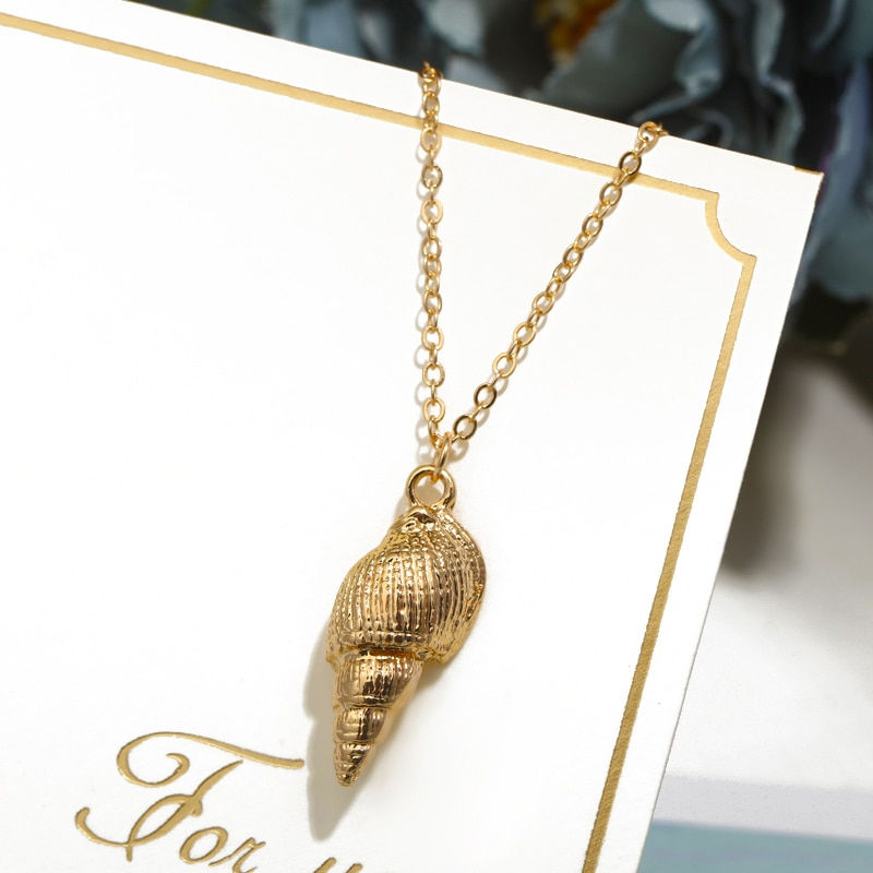 Thumbnail: Hesiod Antique Gold Color Chain Summer Beach  Necklace for Women