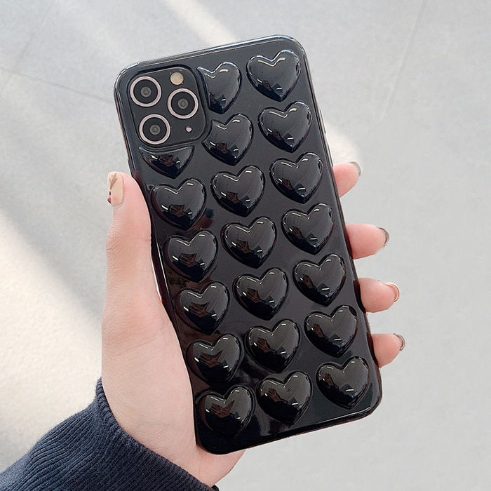 Thumbnail: Cartoon 3D Love Heart Candy Color Phone Case for iPhone Soft Silicone Cover