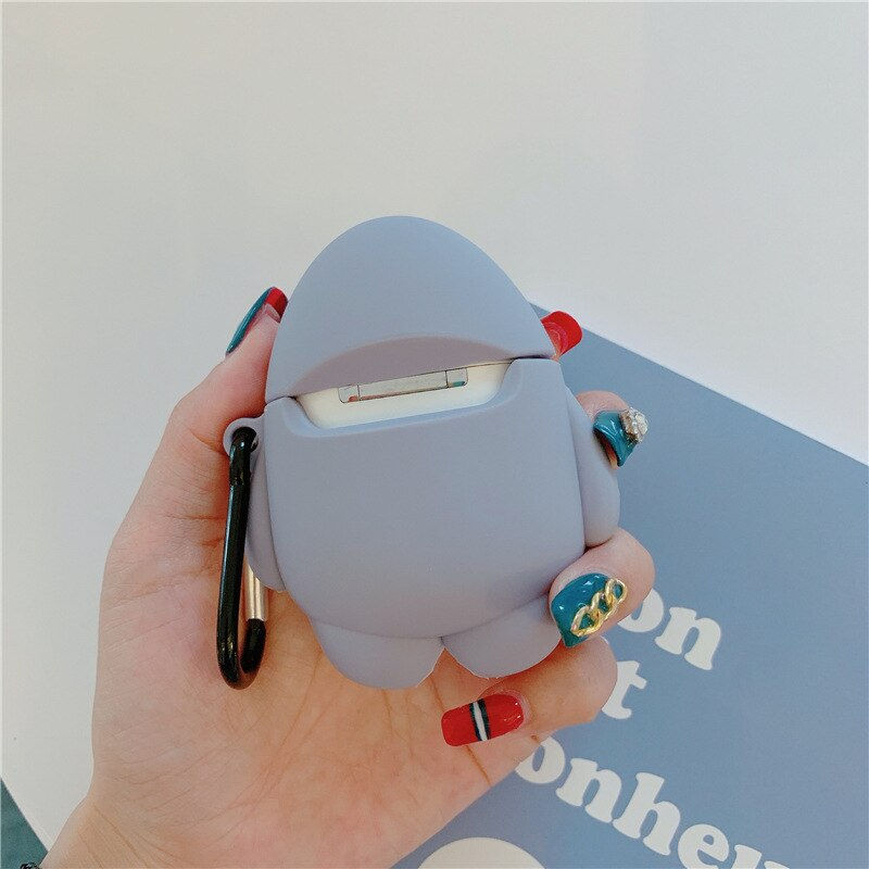 Thumbnail: Cartoon Shark Cute Case for Airpods Silicone Wireless Earphone Case Cover