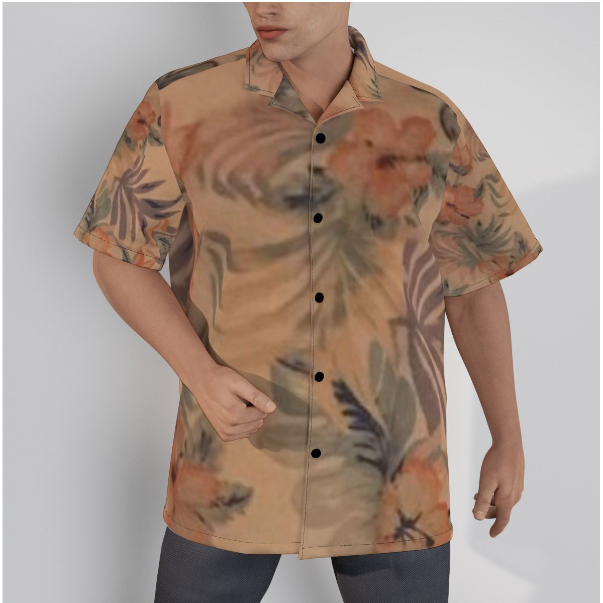 Flower Moo Hawaiian Shirt With Button Closure