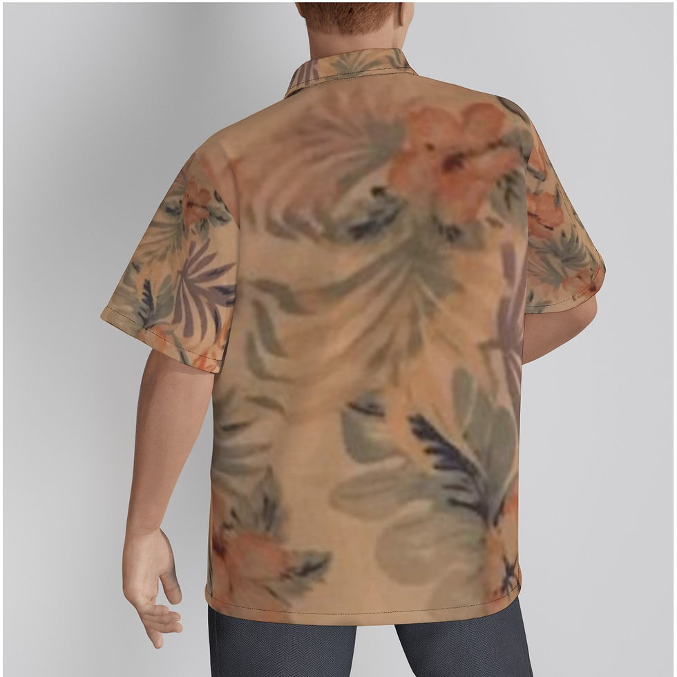 Thumbnail: Flower Moo Hawaiian Shirt With Button Closure