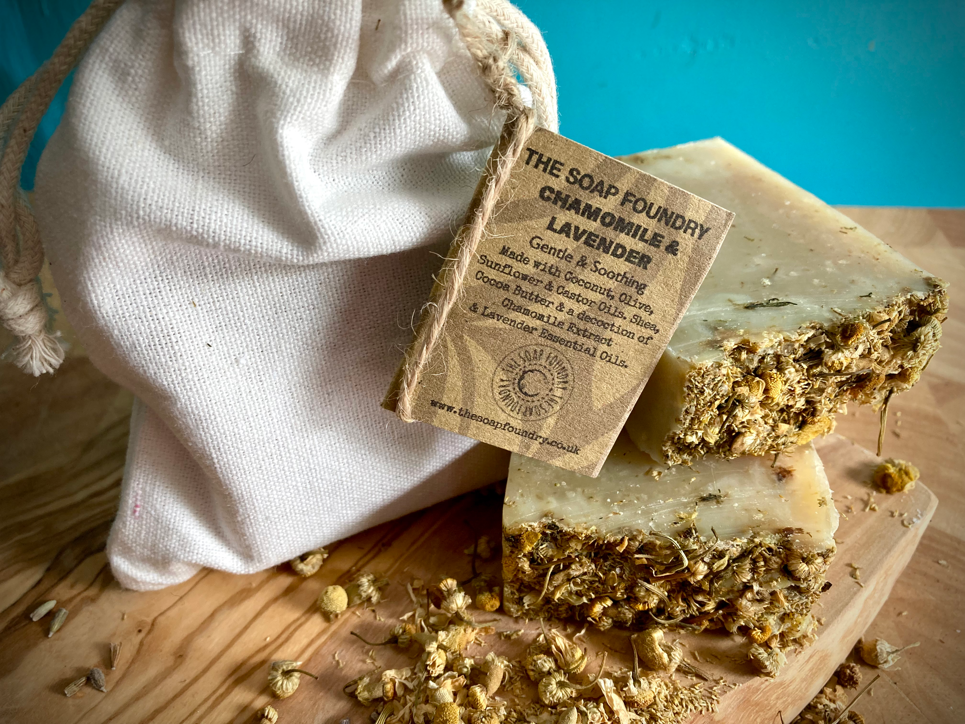 Chamomile Flowers & Lavender Handmade Cold Process Soap - 100g
