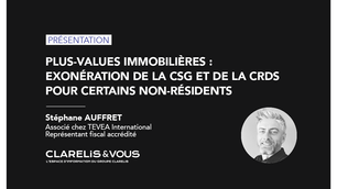 Plus-values immobilières : exonération de la CSG et de la CRDS pour certains non-résidents