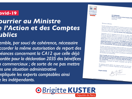 Courrier au Ministre de l'Action et des Comptes Publics