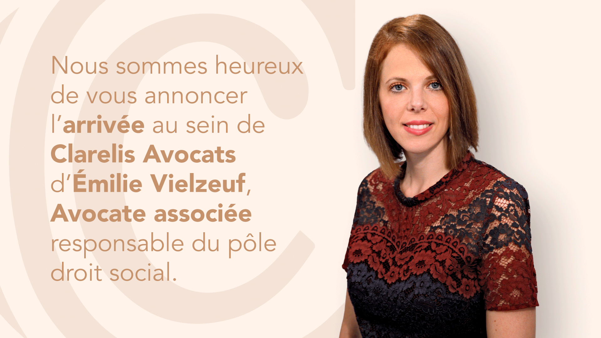 Arrivée d'Emilie Vielzeuf, avocate associée en droit social