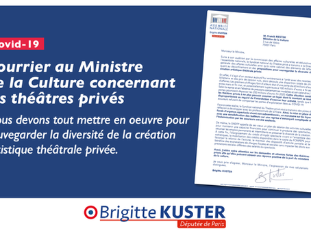 Courrier au Ministre de la Culture concernant les théâtres privés
