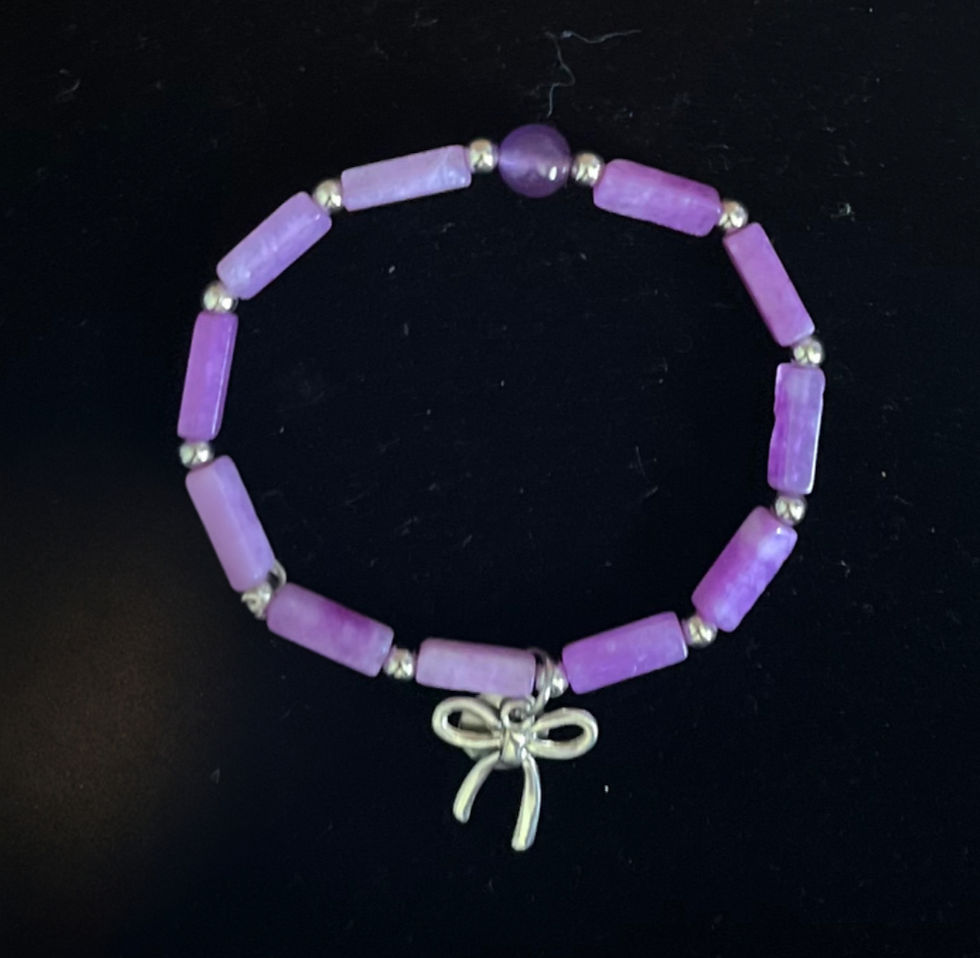 Thumbnail: Purple & Gold beaded Bracelet