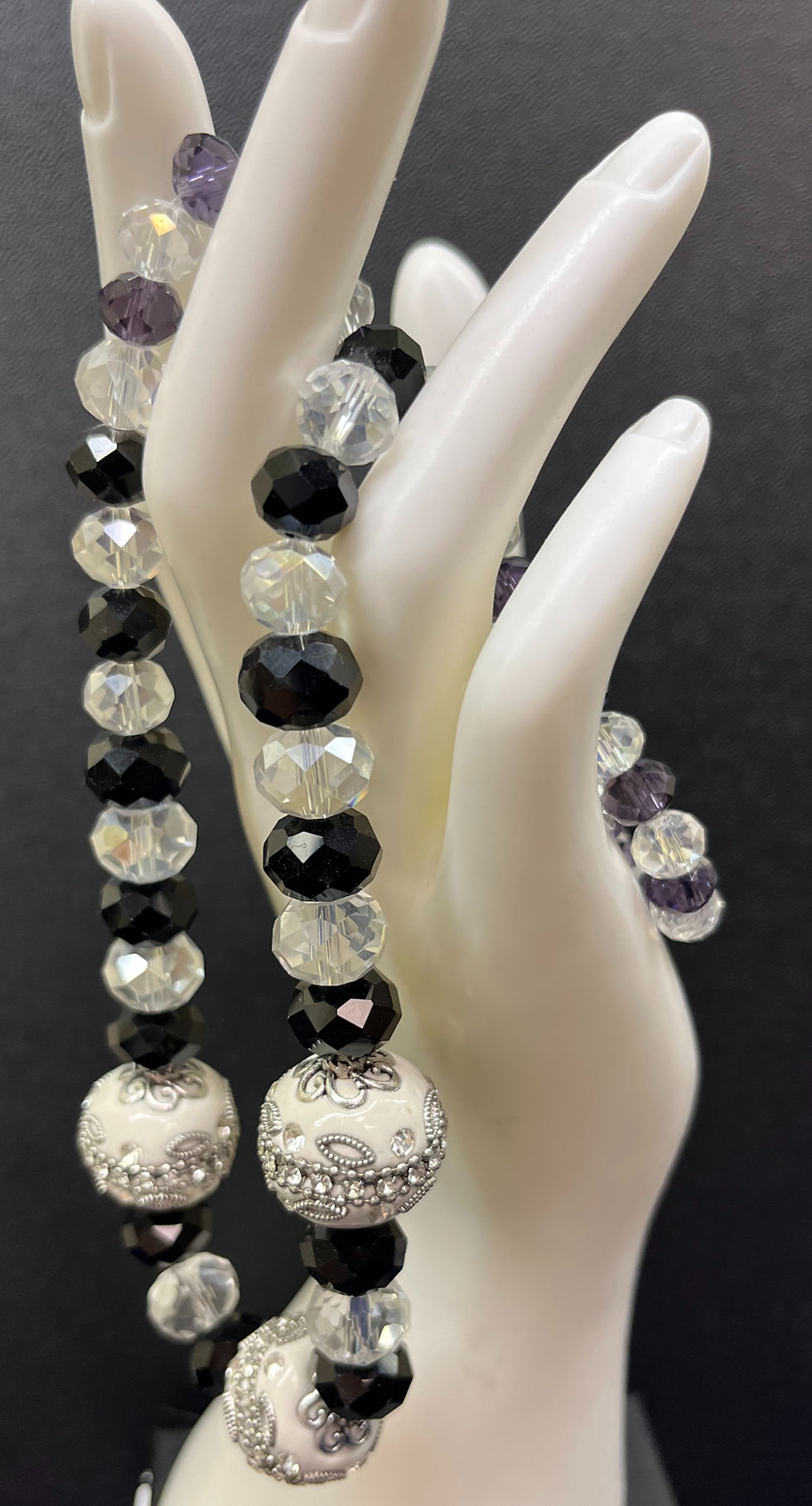 Thumbnail: Black, White & Clear Necklace
