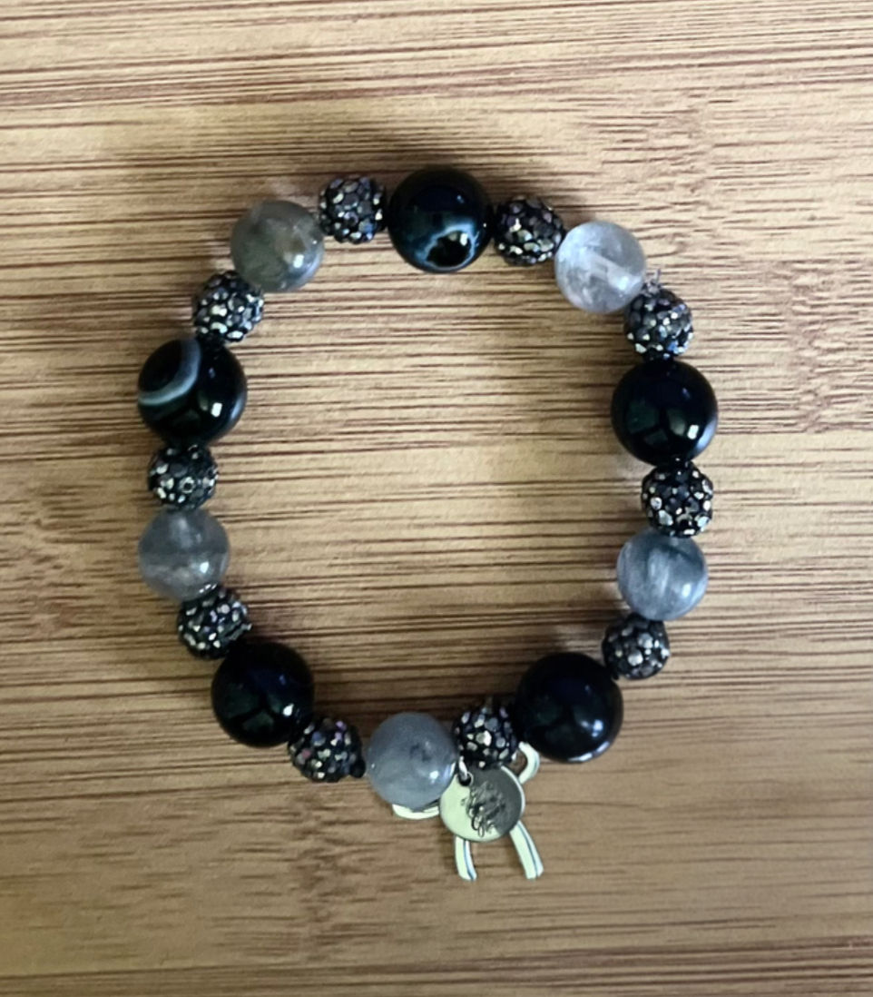 Black & Gray Beaded Bracelet
