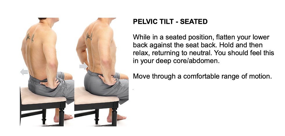 Man performing seated pelvic tilt