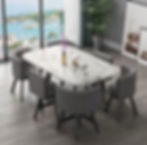 Sintered Stone Dining table set with 6 chairs