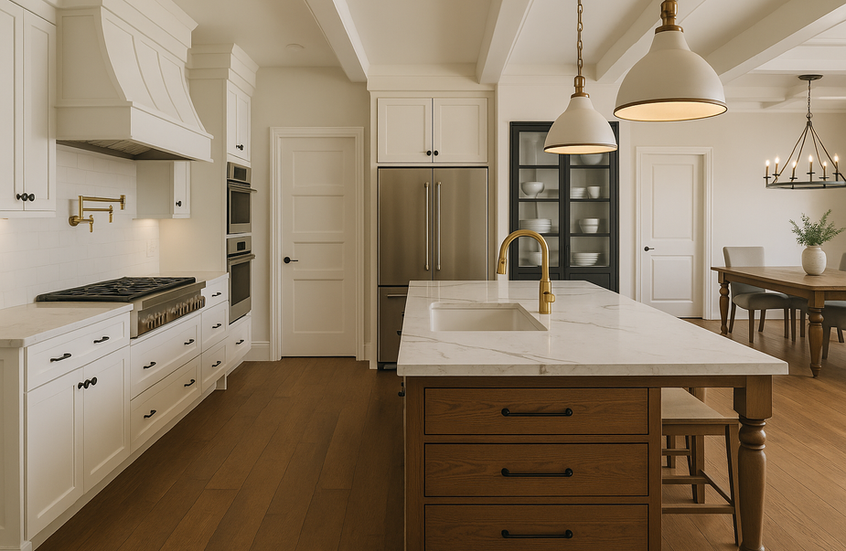 Elegant modern farmhouse design with a spacious layout, high-pitched rooflines, and detailed landscaping. A popular choice for clients across Hidalgo County and Cameron County.
modern-farmhouse-home-Texas, one-story-custom-home-render, Hidalgo-County-home-design, Cameron-County-farmhouse-style, South-Texas-house-rendering