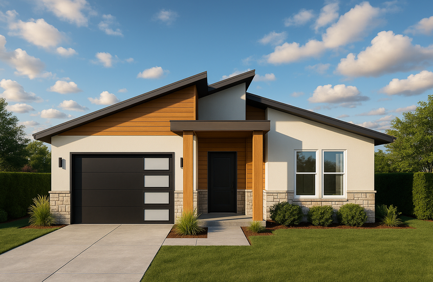 Minimalist one-story home render with wood siding, sloped roof, and modern curb appeal – compact home design in Hidalgo County and Cameron County, Texas.
compact-home-design-TX, Hidalgo-County-small-home, Cameron-County-modern-home, minimalist-house-render, affordable-home-south-Texas