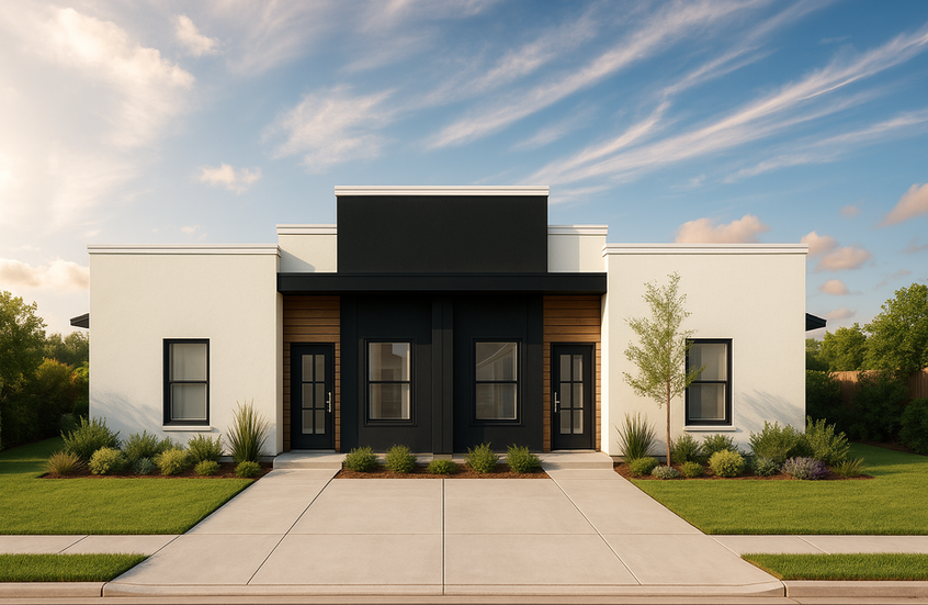 Minimalist one-story home render with wood siding, sloped roof, and modern curb appeal – compact home design in Hidalgo County and Cameron County, Texas.
compact-home-design-TX, Hidalgo-County-small-home, Cameron-County-modern-home, minimalist-house-render, affordable-home-south-Texas