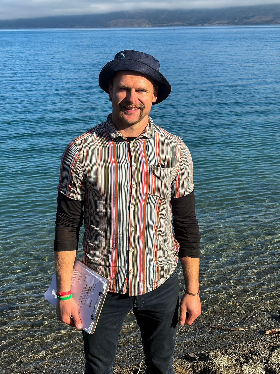 Event organiser Richie Laming at Lake Hāwea ahead of New Zealand’s first national stone skimming championships. Photo Claire Inkson