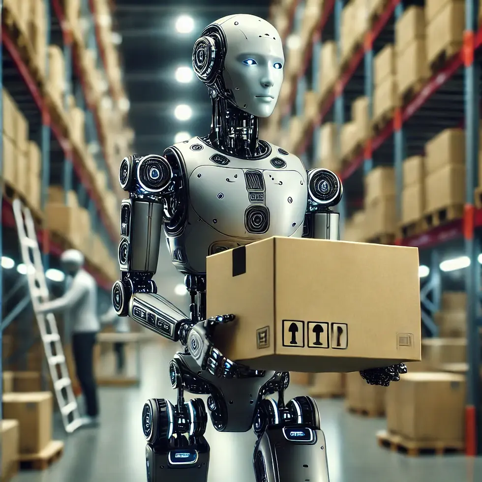 Robot carries parcel