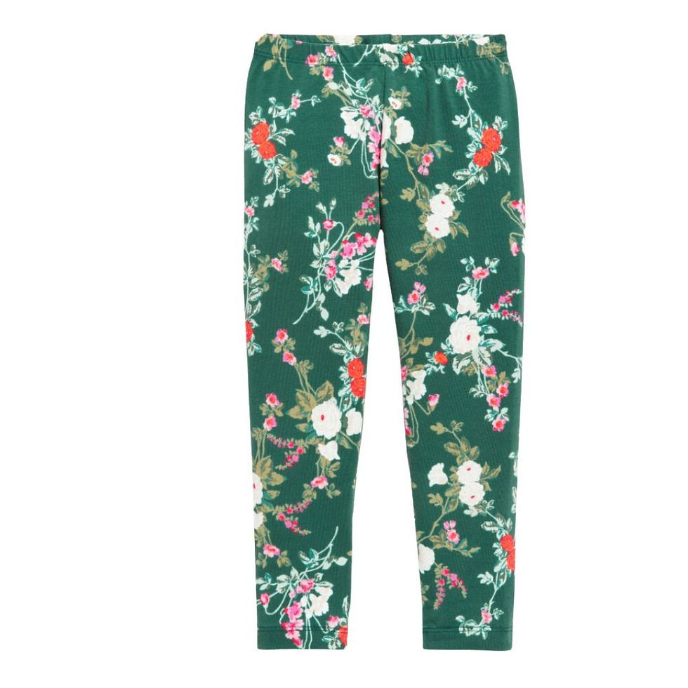 3 Años Leggins  Flores verde