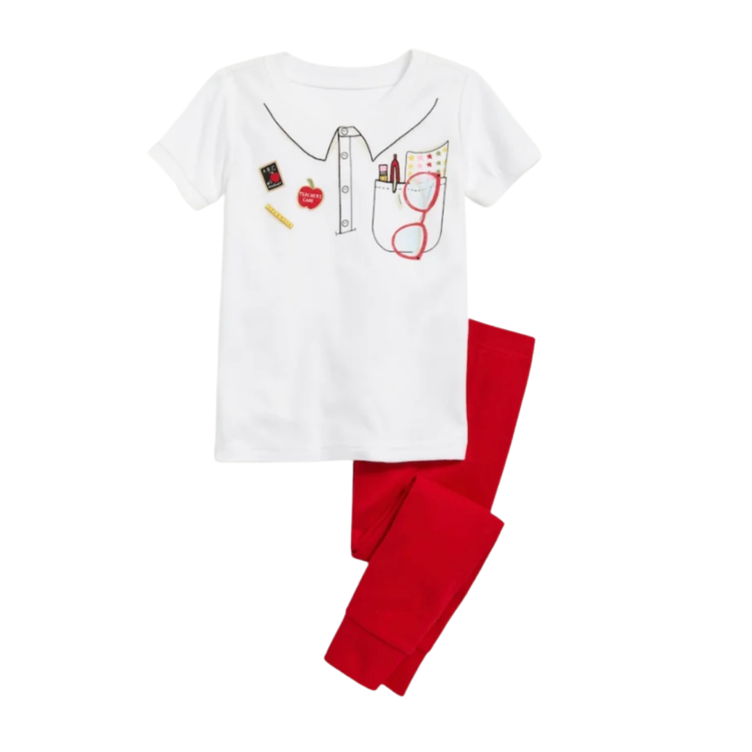 Pijama con diseño de temática educativa, talla 4 años, en colores vivos con detalles educativos y divertidos.