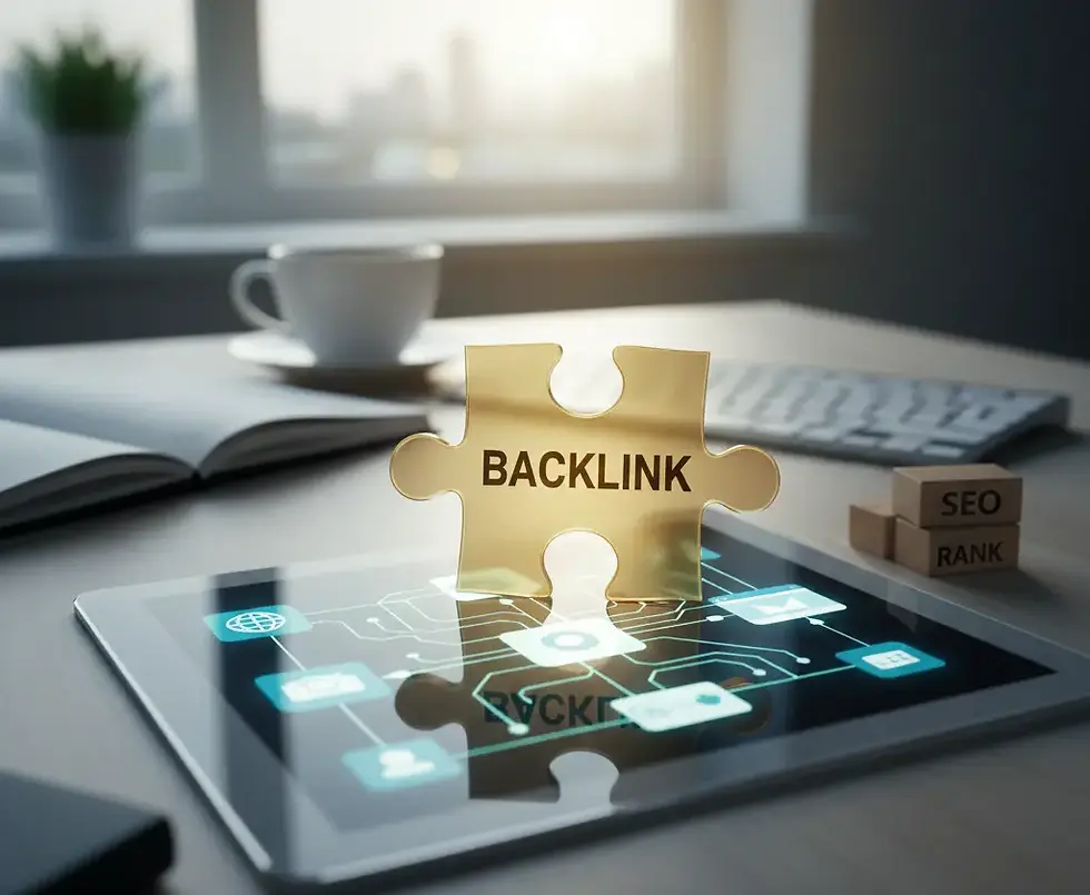Dijital pazarlamada eksik parçayı tamamlayan backlink nedir ve nasıl alınır rehberi görseli.