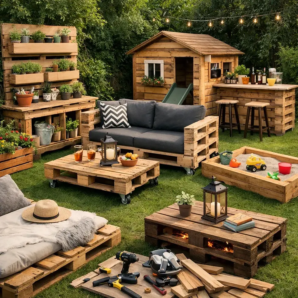 Yatak odasında rustik bir hava yaratan ahşap baza tasarımı ve mobilya dönüşümünde palet ile ne yapılır uygulaması.