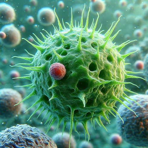 T cells attacking cancer cell
