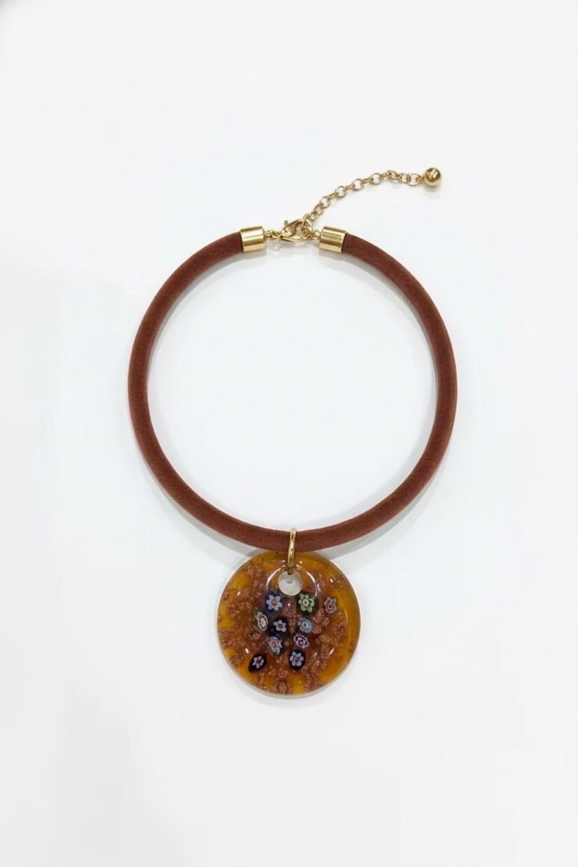 Chocker veludo murano marrom