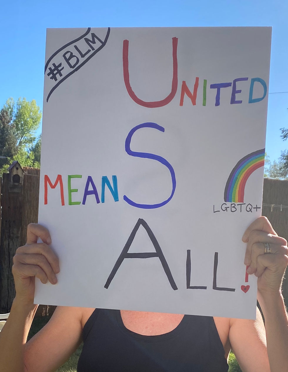 Aura with protest sign
