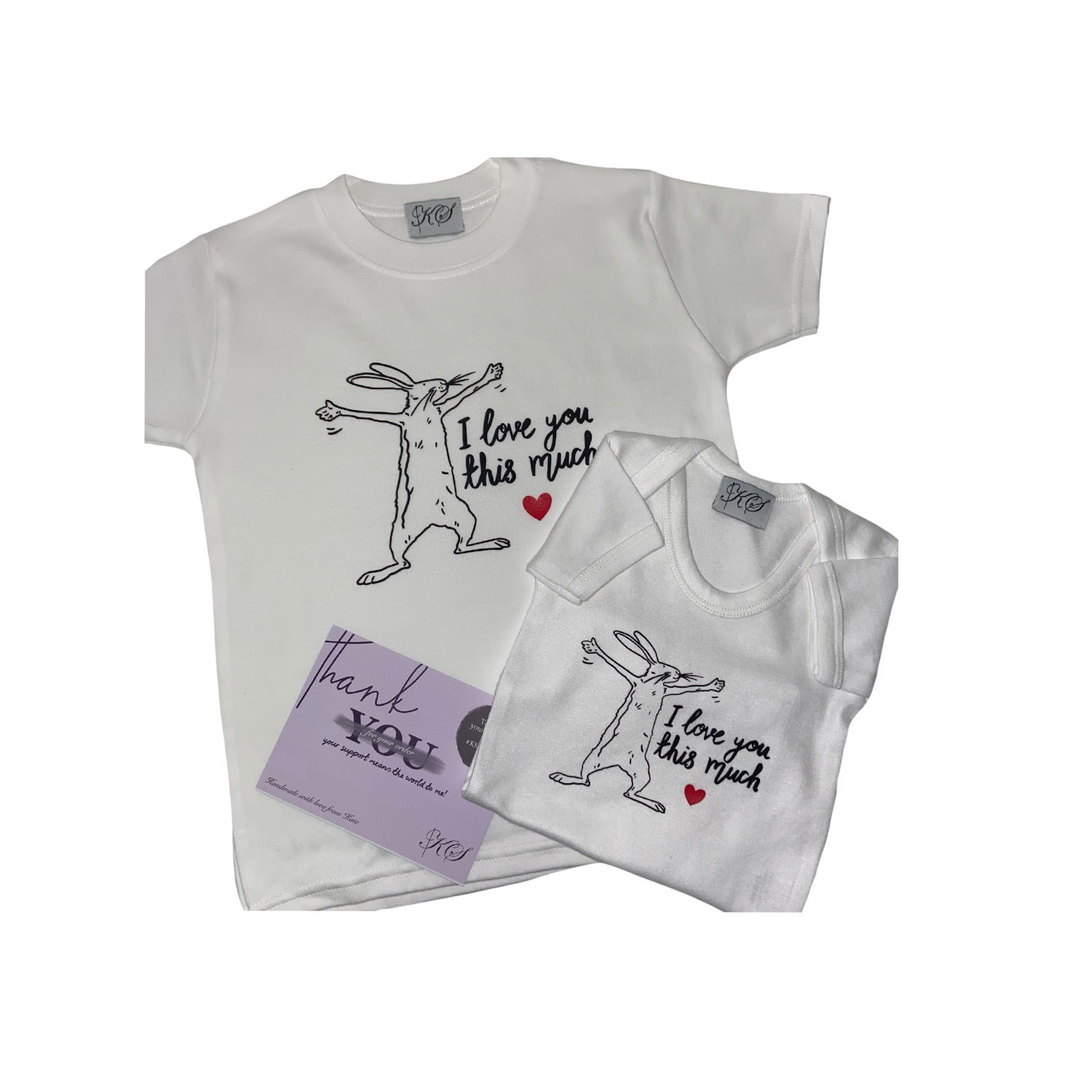 'I love you this much' suit/top