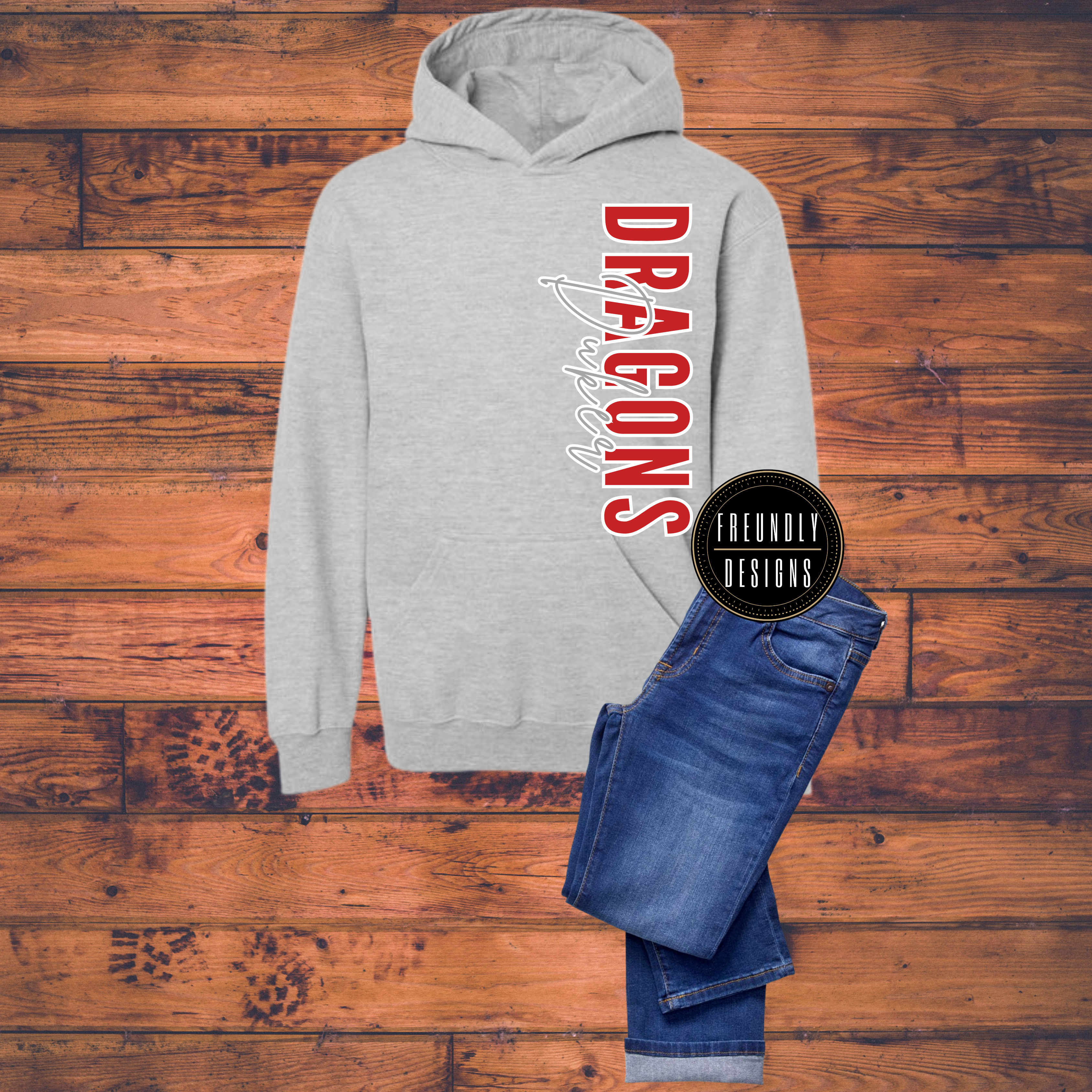 Vertical Dragons Hoodie