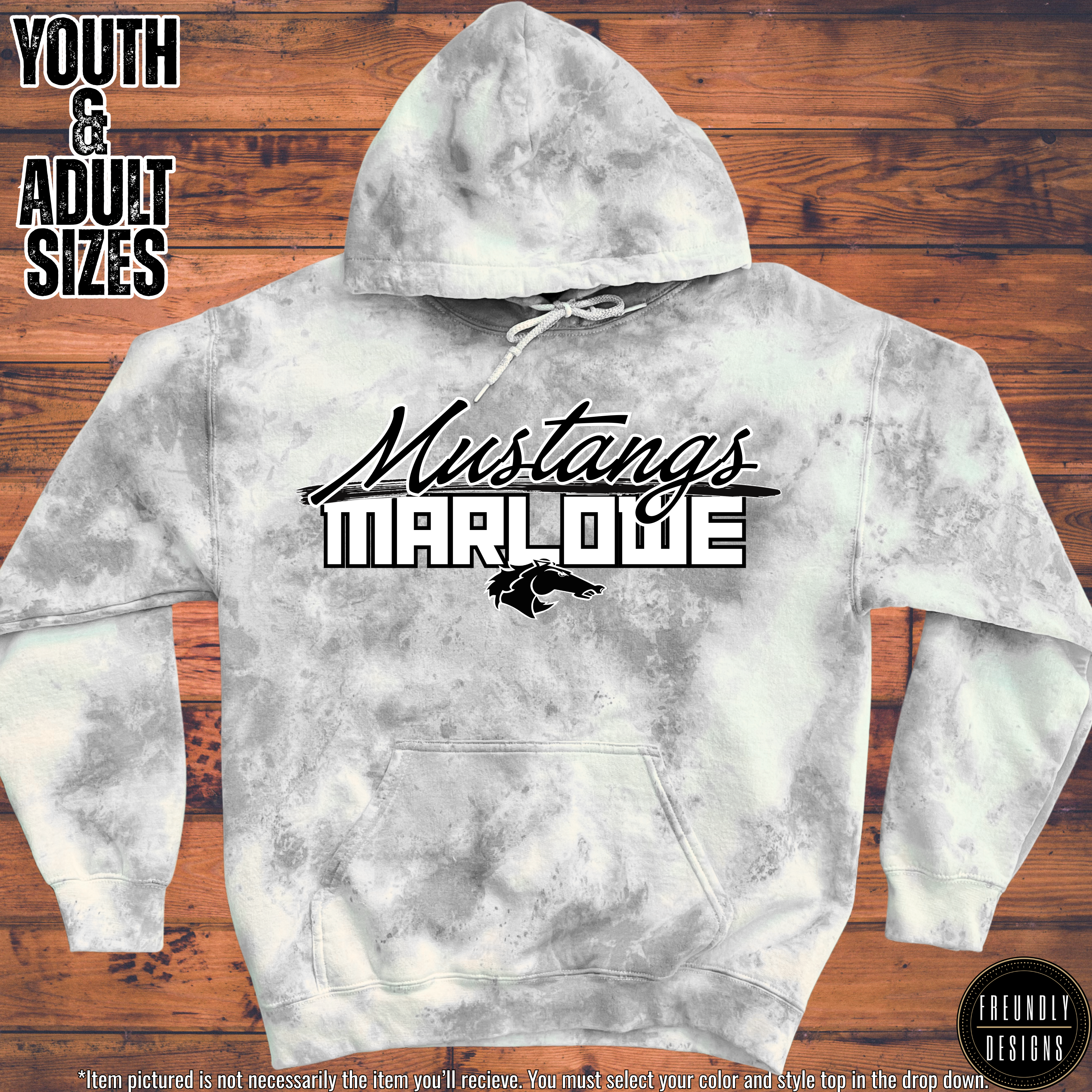 Mustangs Marlowe Light Grey Tie-Dye