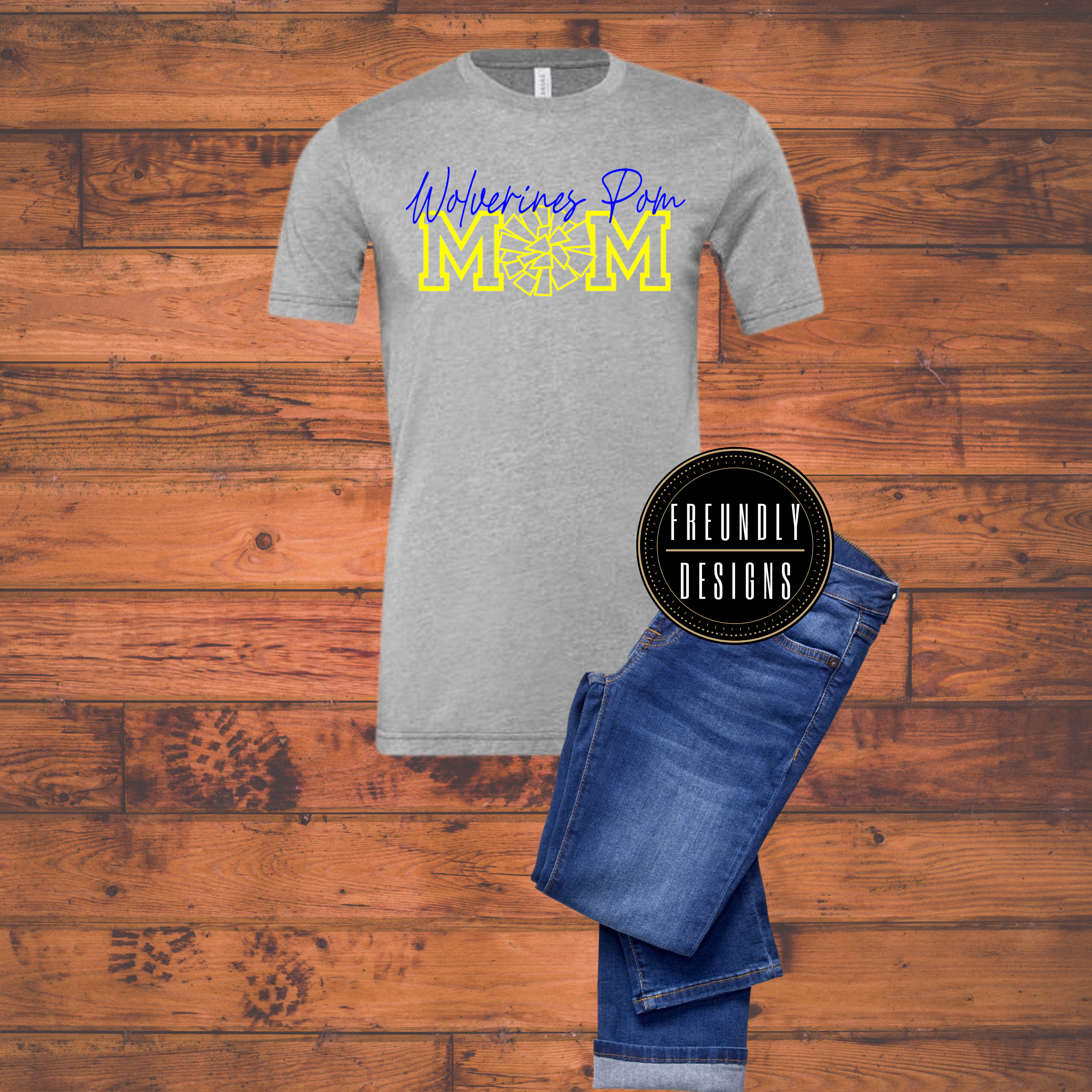 Wolverines Pom Mom T-Shirt