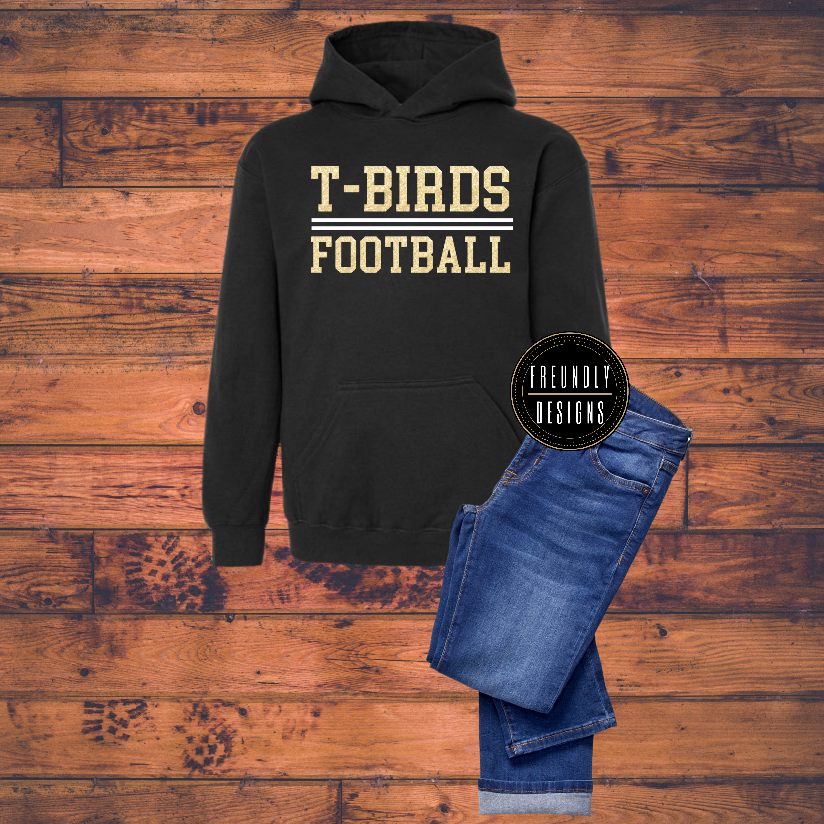 T-Birds Double Line Football