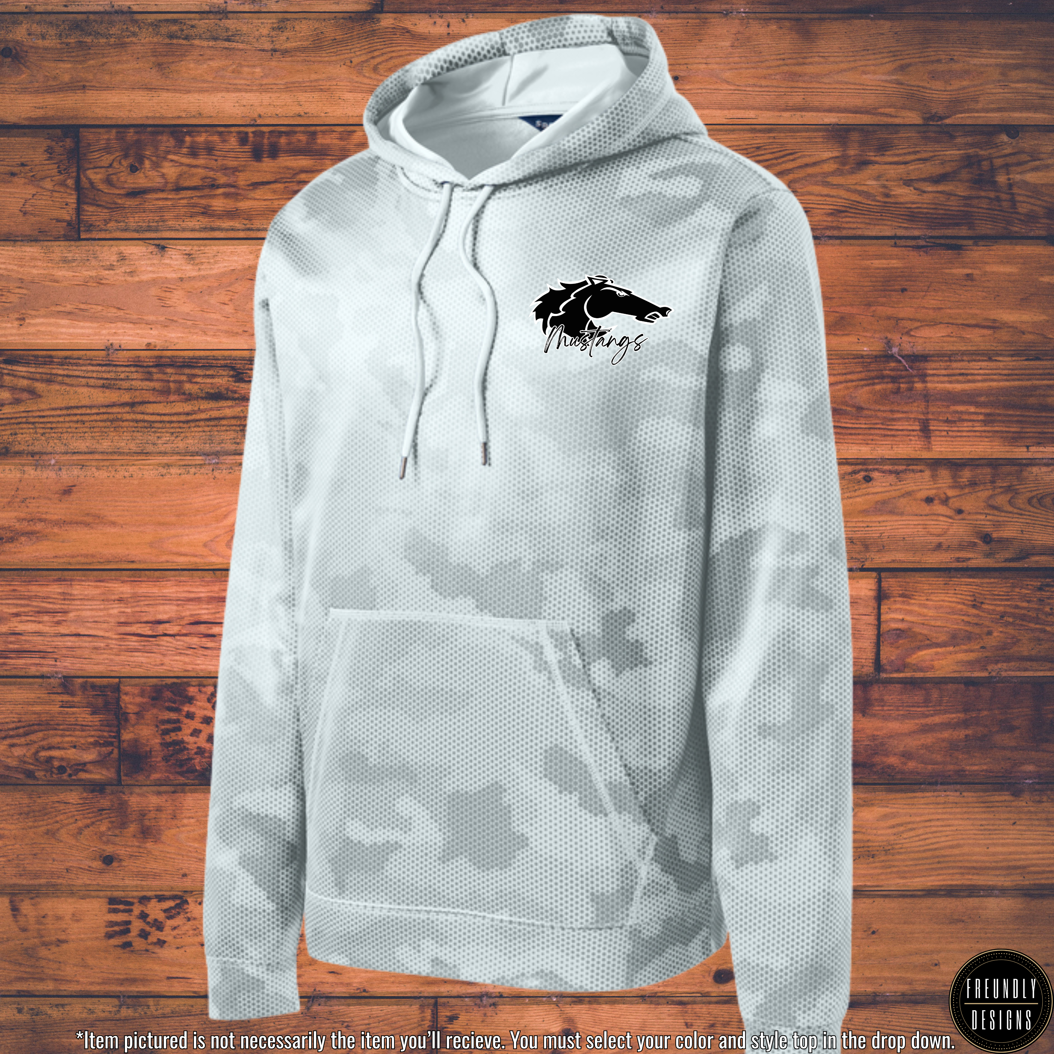 Marlowe Mustangs Logo Spork-Wick CamoHex Hoodie