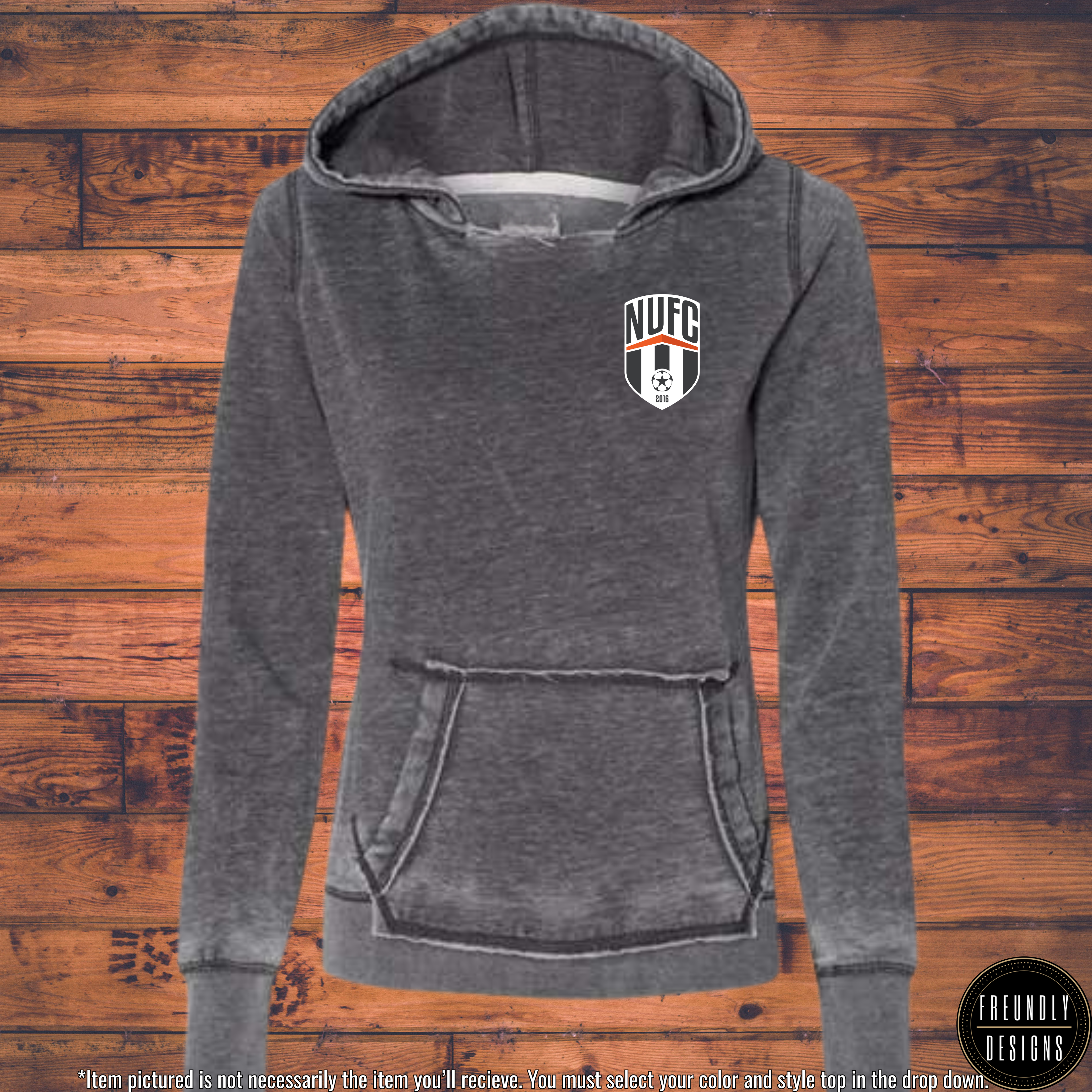 NUFC Logo Womens Burnout Hoodie
