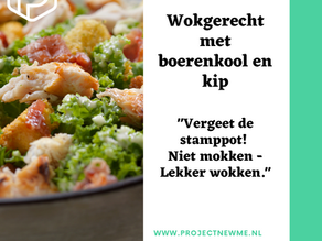 Wokgerecht met boerenkool en kip