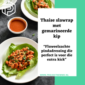 Thaise slawrap met gemarineerde kip en pindadressing