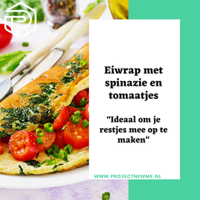 Eiwrap met spinazie en tomaatjes