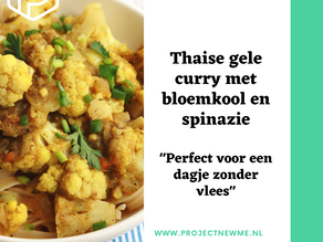 Thaise gele curry met bloemkool en spinazie