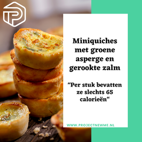 Miniquiches met groene aspergetips en gerookte zalm
