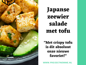 Japanse zeewiersalade met knapperige tofu
