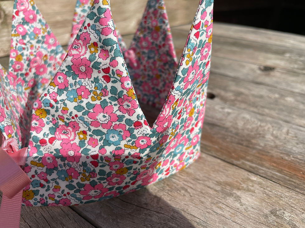 Thumbnail: Fabric Crown | Party Crown | Liberty Crown - Betsy Pink