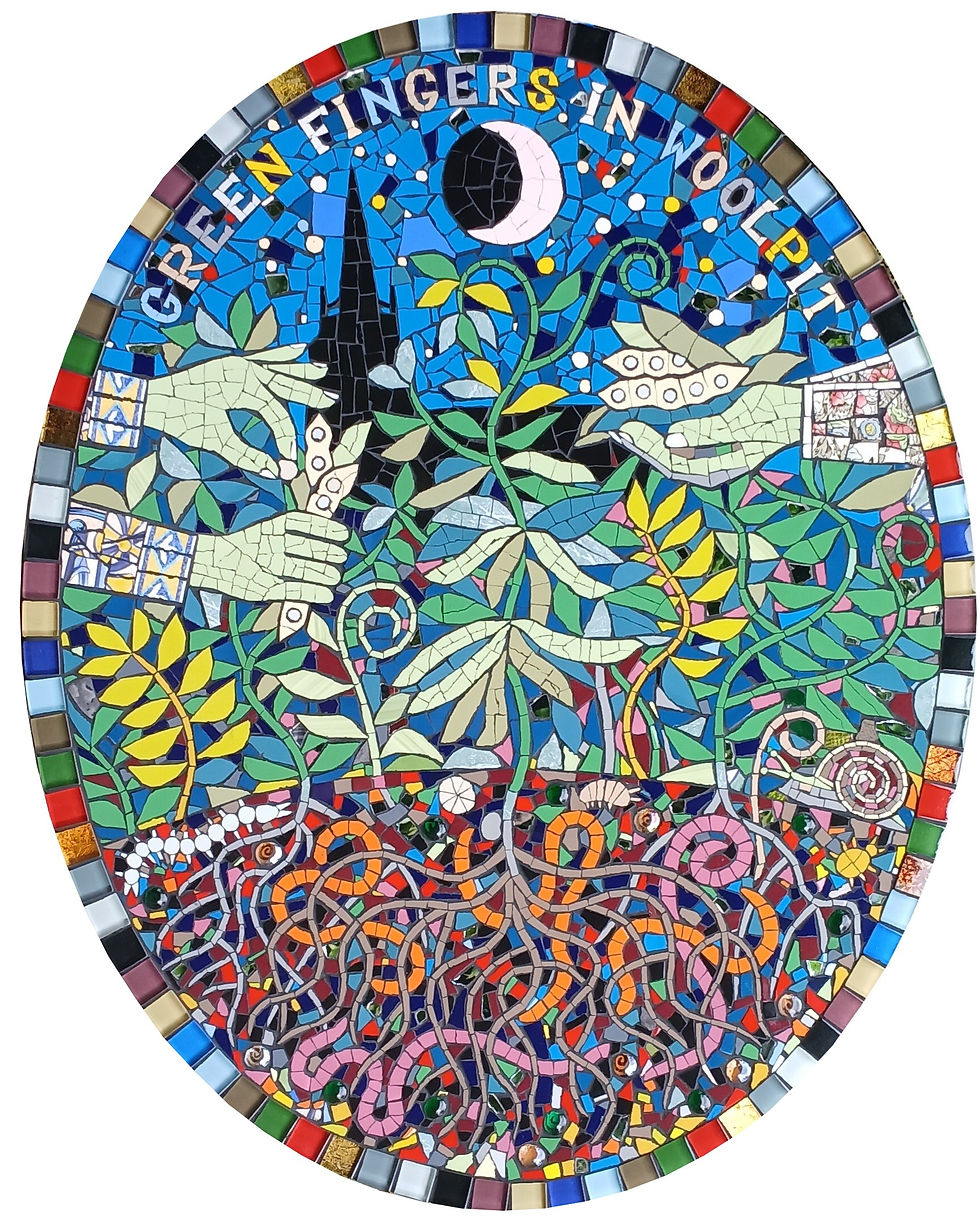 Mosaic 43 - Gardening at Night aka Green Fingers in Woolpit)