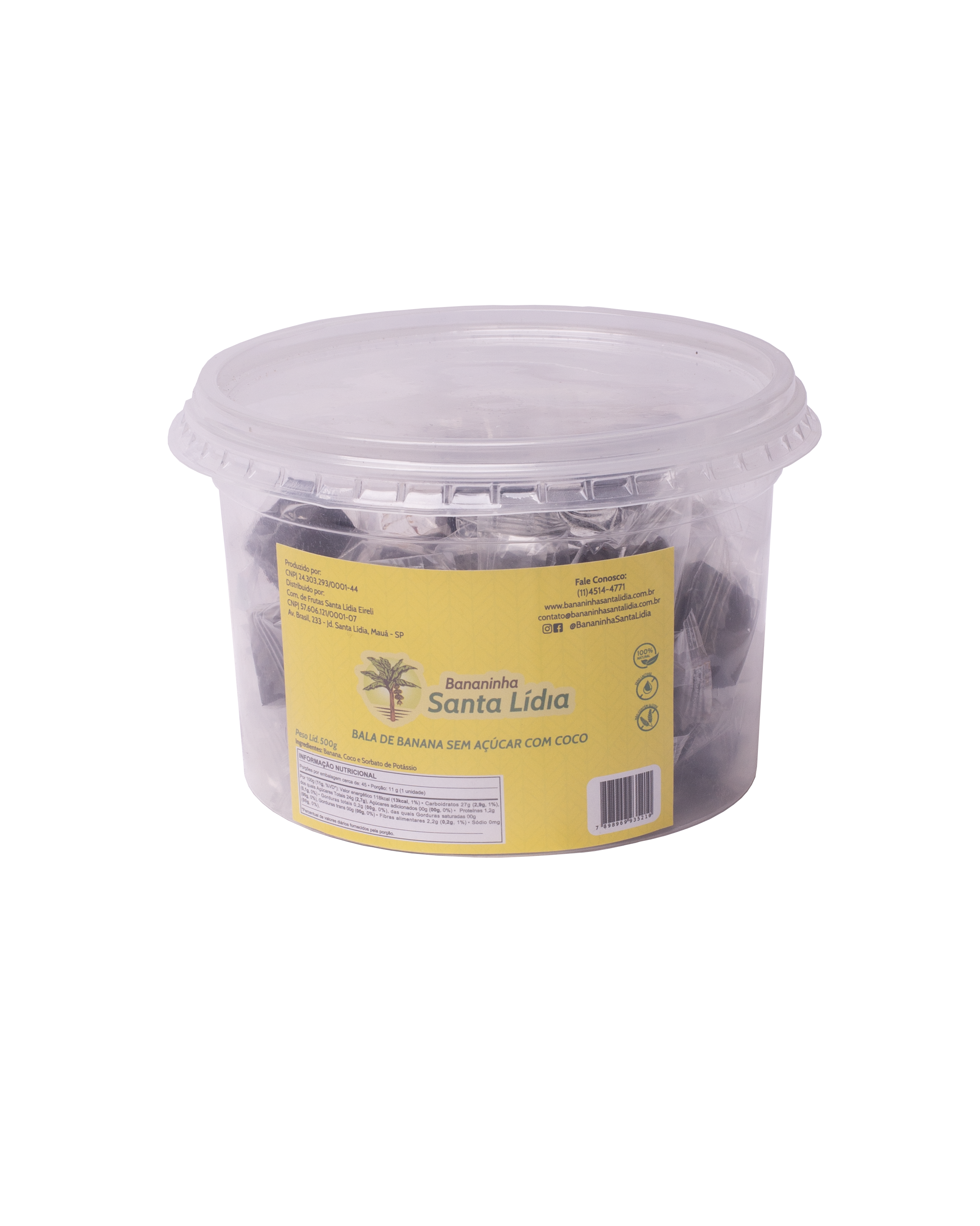 Doce Sem Açúcar com Coco em formato bala - Pote 500g