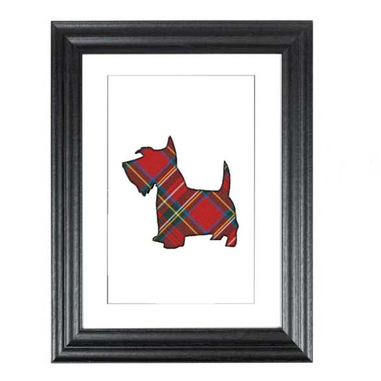 8 x 10 inch framed print of scotty dog with black frame