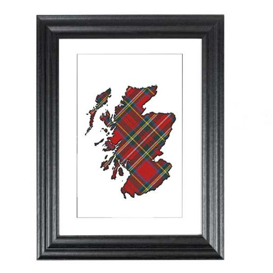8 x 10 inch black frame with tartan Scotland silhouette