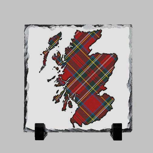 6 inch slate with tartan Scotland silhouette