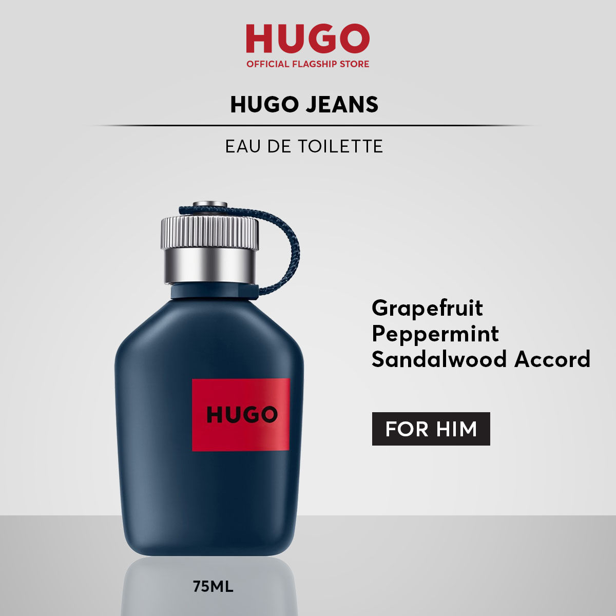 HUGO Jeans Eau De Toilette For Men 75ml | 125ml - Grapefruit, Peppermint, Sanda