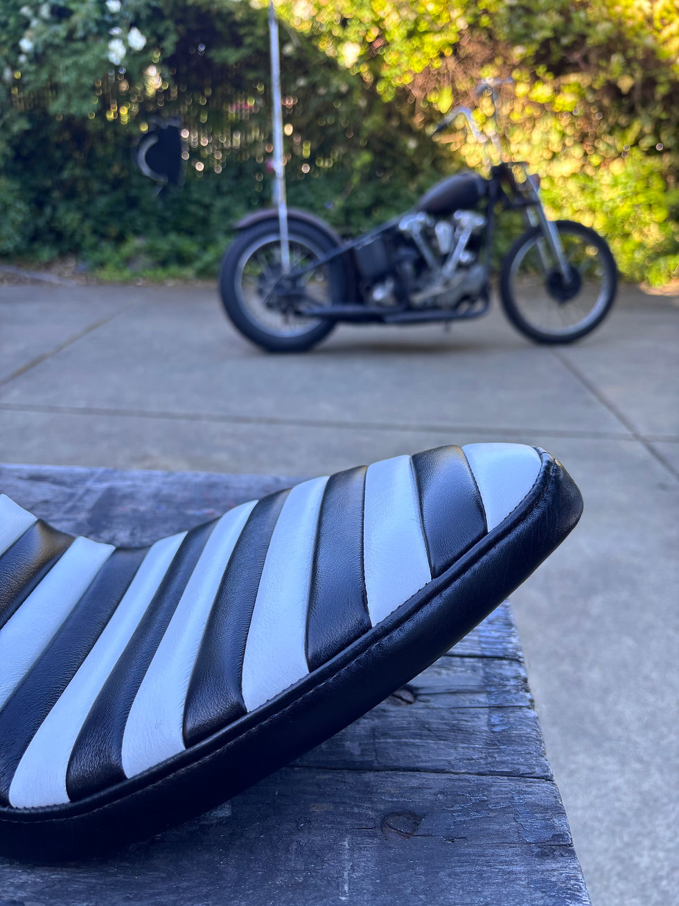 Thumbnail: Loveseat in Prison Stripes Tuck & Roll Black Sides