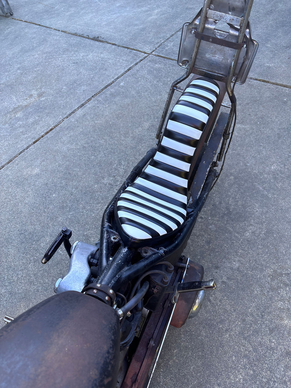 Thumbnail: Loveseat in Prison Stripes Tuck & Roll Black Sides