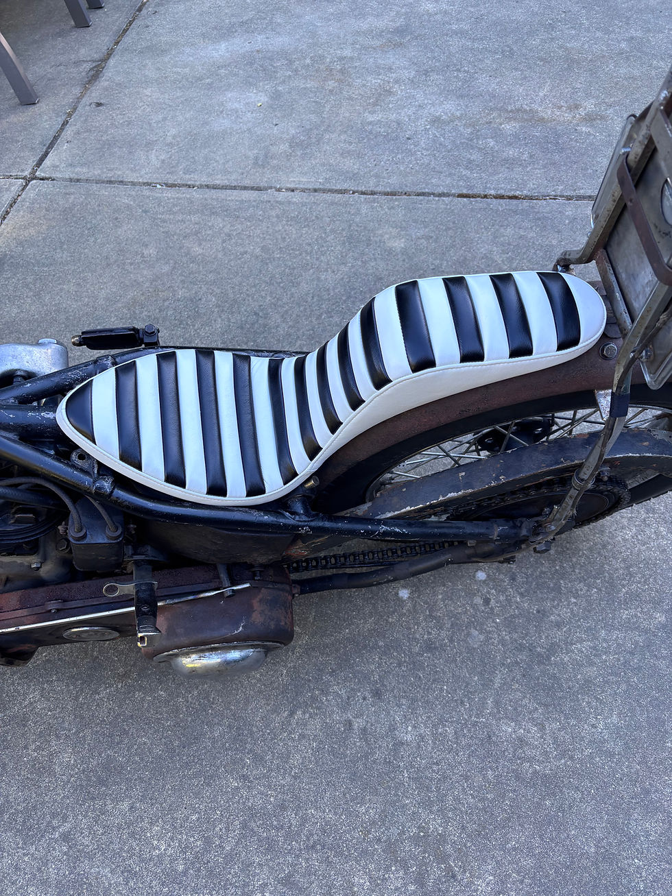 Thumbnail: Loveseat in Prison Stripes Tuck & Roll White Sides
